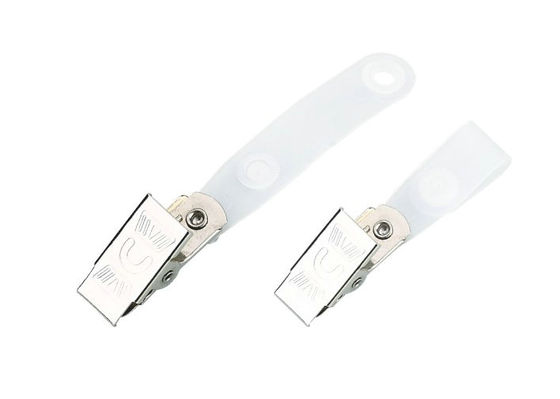 สาย PE ชื่อโลหะฤดูใบไม้ผลิกรามเงิน, บัตรประจำตัว Badge Holder Clip 30276