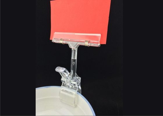 POP พลาสติกใสราคาแท็ก Holder คลิป ABS สี custmized สำหรับสินค้านิทรรศการ