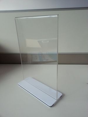 ร้านอาหารล้างคริลิคเข้าสู่ระบบ Holder เมนูยืน Plexiglass ผู้ถือป้าย