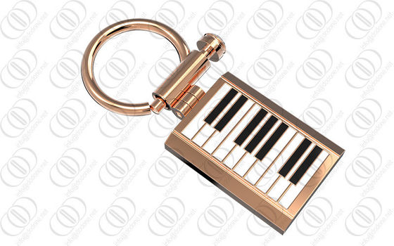 Rose Gold เปียโนพวงกุญแจที่ใส่สีดำสีขาวเคลือบสำหรับนักดนตรี