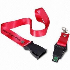 เชือกเส้นเล็กพลาสติกโพลีเอสเตอร์ / หน่วยความจำ USB Flash กับการพิมพ์โลโก้