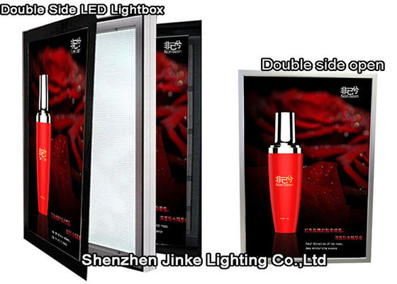 ชั้นยืนสองด้านกล่องไฟ LED, LED โปสเตอร์หนังกล่องไฟ
