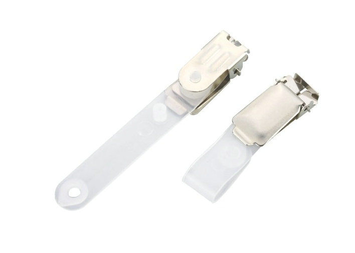 Badge Holder Clip เศรษฐกิจคลิปโลหะที่กำหนดเองผู้ถือบัตรชื่อ ID Badge Holder คลิปกับสาย PE 30285
